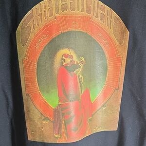 Skeleton Graphic Tee with Red and Orange Accents